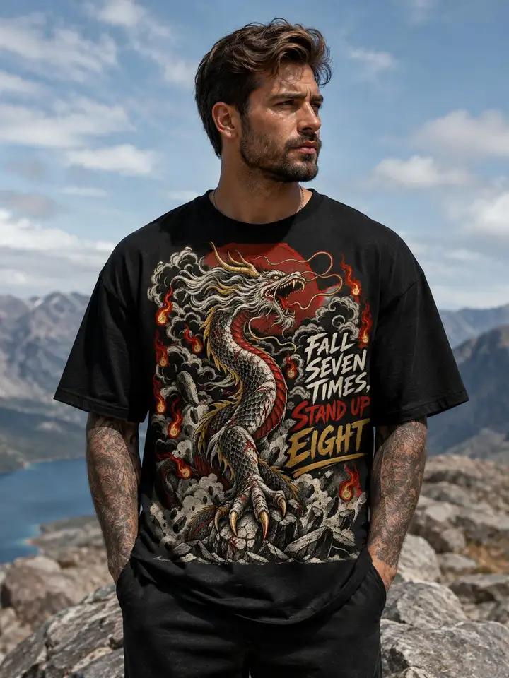 Fall Seven Times Stand Up Eight Tee