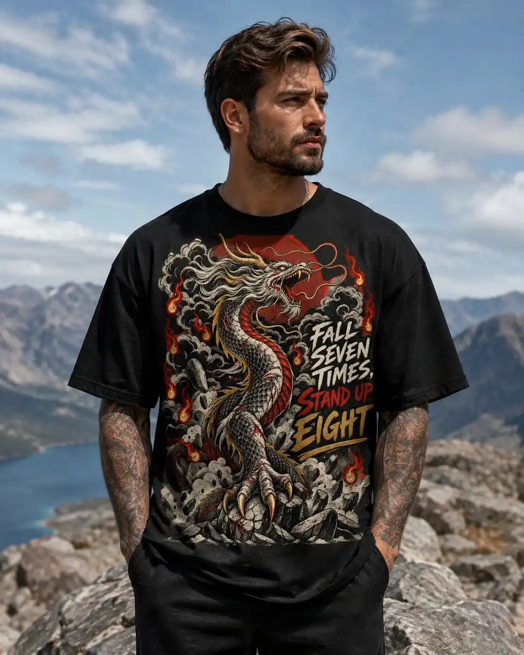 Fall Seven Times Stand Up Eight Tee