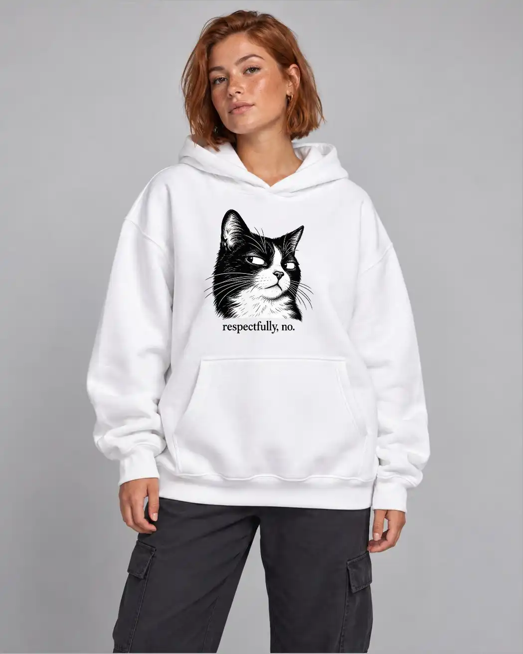 Side Eye Cat Hoodie