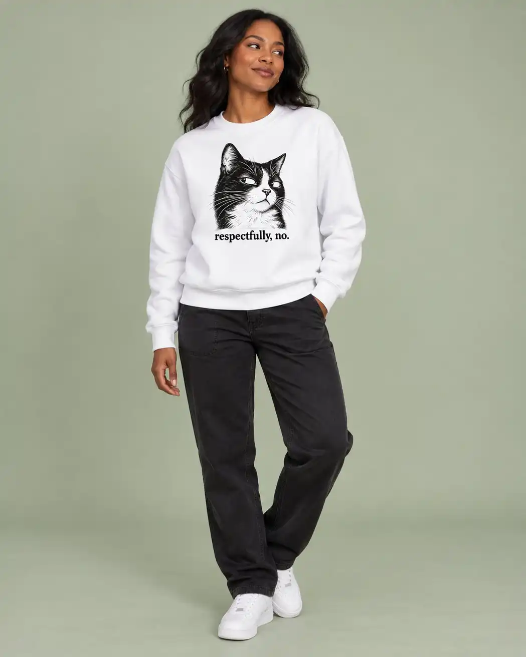 Side Eye Cat Sweatshirt